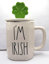 Rae Dunn Magenta Artisan Coffee Cup Mug With Cover Lid I&#39;m Irish Shamrock Nwot - £15.17 GBP