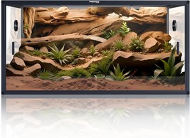 120 Gallon Reptile Terrarium, Front Opening 4X2X2 Reptile Enclosure For ... - $324.99