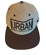 Urban Currents Flat Bill Snap Back Hat Great Design Gray and Black  - £13.70 GBP