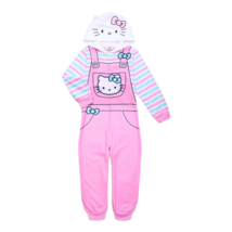 Hello Kitty Girls Pajama One Piece Union Suit Pajamas PJ Pink Sanrio LARGE 10 12 - £34.34 GBP