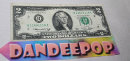 Two Dollar $2 Bill Money Currency B11691116A Jefferson 1976 - £7.73 GBP