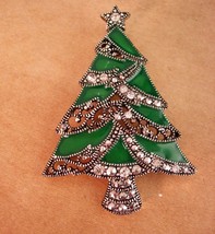 LARGE Christmas Tree Necklace and brooch - 3 3/4&#39;&quot; BIG enamel pin Christ... - $95.00