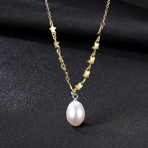 Primary image for S925 Silver Necklace Clavicle Chain Plating 18K Gold Simple Fashion