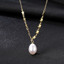 S925 Silver Necklace Clavicle Chain Plating 18K Gold Simple Fashion - $24.00