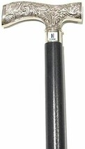 NauticalMart Chrome Plated Scroll Fritz Walking Cane with Black Beechwoo... - $46.99