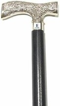 NauticalMart Chrome Plated Scroll Fritz Walking Cane with Black Beechwoo... - £37.56 GBP