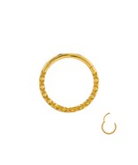 Gold Plated Stainless Steel Engraved Hinge Septum Clicker - £14.70 GBP