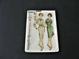 Simplicity 3089-Misses&#39; &amp; Women&#39;s Two-Piece Dress -Size 16-Sewing Pattern 1950s. - £13.07 GBP