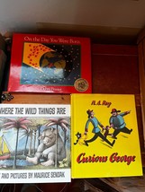 Lot Of Curious George On The Day You Were Born Where The Wild Things Are Hardcov - £8.18 GBP