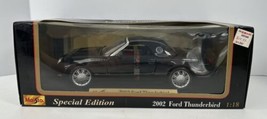 Maisto 2002 Ford Thunderbird Coupe Roadster 1:18 Scale Diecast Model Car Black - $49.49