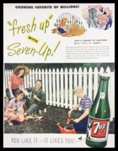 1947 Fresh Up with Seven Up Vintage Print Ad - £11.18 GBP