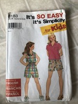 SIMPLICITY 8183 EASY TO MAKE GIRLS TOPS &amp; SHORTS PATTERN SIZE 7 TO 16 Uncut - $10.84