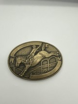 VTG Tony Lama Rodeo Bucking Bronco Cowboy Brass Belt Buckle A+ Condition - $35.99