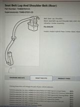 2003-2005 SUBARU WRX IMPREZA REAR CENTER BELT BUCKLE K718 image 12