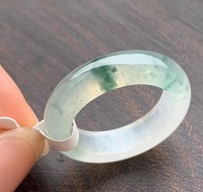 US7 Highly-translucent Natural Jadeite Jade Ring Grade A Greenish Jade Ring - $4,976.87 MXN