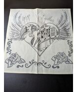 Ink on linen prison art by Jorge Aguilar 15&quot; x 15&quot; - €170,41 EUR