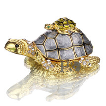 3inch Turtle Trinket Jewelry Box with Sparkling Crystals - £27.42 GBP