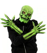 UV Green Glow Skull Kit Full Head Latex Skeleton Hand Gloves Costume Hal... - £59.94 GBP