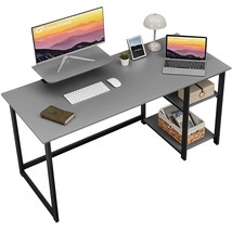 Computer Home Office Desk With Monitor Stand And Storage Shelves On Left Or Righ - £122.27 GBP