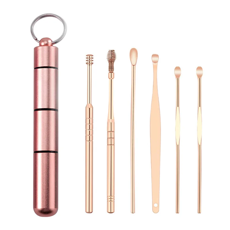 6Pcs/set Ear  Pickers Stainless Steel Spiral Earpick  Remover Curette Ear Pick C - $47.57