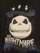 Disney&#39;s Jack Skellington Image Adult Size XL Black Short Sleeve Tee - £9.58 GBP