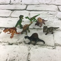 Miniature 2” Dinosaur Figures Lot Of 7 Detailed Cake Toppers PVC Jurassic Toys  - £4.75 GBP