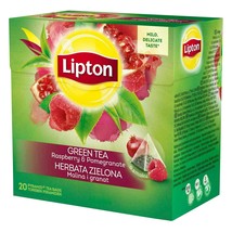 6x Lipton Green Tea Raspberry Pomegranate = 120pcs Pyramid Tea (6 x 20 Tea Bags) - £17.55 GBP