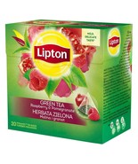 6x Lipton Green Tea Raspberry Pomegranate = 120pcs Pyramid Tea (6 x 20 T... - £17.55 GBP