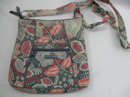 Vera Bradley Nomadic Floral Crossbody Hipster Shoulder Bag Gray Orange - £15.45 GBP