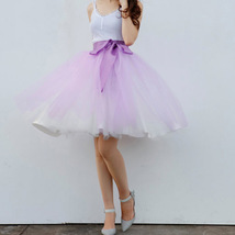 Lavender A-line Flare Tulle Skirt Women Girl Plus Size Fluffy Midi Tutu Skirt image 14