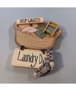 Wood Plaque Help Wanted Laundry Day Hanging Laundry Room Sign Vintage 1998 - $20.84 CAD