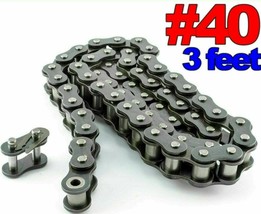 #40 Roller Chain X 3 Feet + Free Connecting Link + Same Day Expedited Shipping - £10.57 GBP