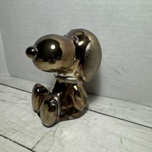 Snoopy Peanuts Coin Bank 1960s Complete With Stopper Leonard Silver Plated - $19.79