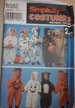 Simplicity Toddlers Knit Romper Bunny Cow Lion Bear Costume Size ½-4 #8582 Uncut - £4.74 GBP