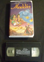 RARE Aladdin VHS 1993 Walt Disney&#39;s Black Diamond Classic Robin Williams FREESHP - £36.64 GBP