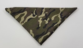 L) Camoflauge Camo Design Costume Bandana Handkerchief Head Scarf 22 x 20 - £5.41 GBP