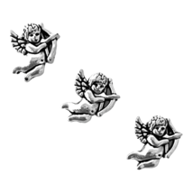 10 pcs Cupid Spacer Beads Anitiqued Tibetan Silver 12mm Cherub Valentines Day - £3.94 GBP