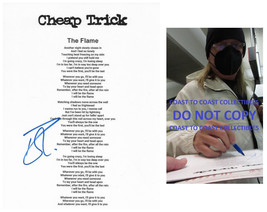 Robin Zander Signed Cheap Trick The Flame Lyrics Sheet COA Proof Autographed - £111.05 GBP