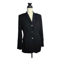 Womens Size 8 INC Suit Separates Black 2 Button Blazer Jacket w/ Shoulde... - £10.48 GBP