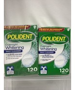 (2) Polident Overnight Whitening Antibacterial Denture Cleanser 120 Coun... - £11.75 GBP