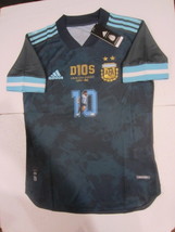 Diego Maradona Argentina D10S Tribute Match Slim Away Soccer Jersey 2020-2021 - £71.72 GBP