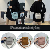Mini Corduroy Small Square Shoulder Cross Body Bag Travel Cell Phone Bag... - £6.92 GBP