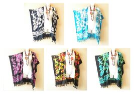 CG55 Gecko Batik Women Duster Kaftan Cardigan Jacket Cover up Top - up t... - $24.90