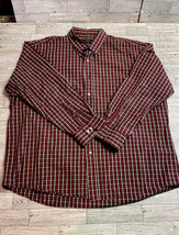 Men’s Plaid Button Down Red And Black Shirt Size 18 34/35 Club Room - £7.99 GBP