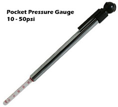 Pocket Pencil Tyre PRESSURE GAUGE Tire Car Bike Motorbike Checker 10-50 ... - $6.66