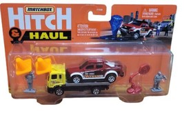 Matchbox HFH83 Hitch N’ Haul Flatbed Truck Chevy Colorado MBX Service - £12.44 GBP