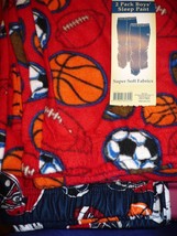 Faded Glory Boy&#39;s Fleece &amp; Brushed Jersey Sleep Pants Size Large Red Blu Sports - £9.97 GBP