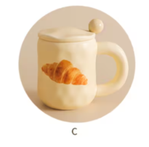 Cute Milk Cup Bread mug ins Style girl ceramic cup Coffee Breakfast cup ... - £46.54 GBP