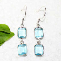SKY BLUE TOPAZ Gemstone Earrings, Birthstone Earrings, 925 Sterling Silver Earri - £26.87 GBP