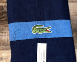 Lacoste ~ Navy Blue Bath Towel 100% Cotton 30&quot; x 52&quot; Big Crocodile Logo - $29.07